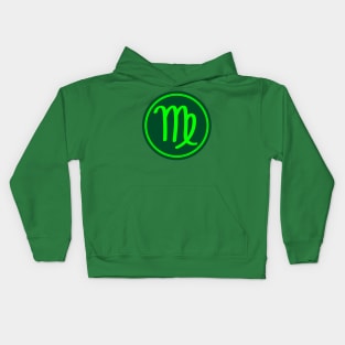 Cool Green Virgo Symbol Kids Hoodie